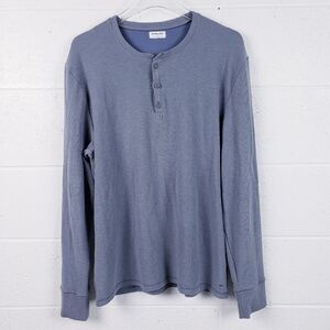 Tommy John Downtime Henley‎ Long Sleeve Shirt Gray Men's Size Large
